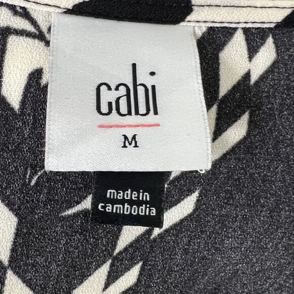 Cabi Size M X Factor Dress Black Ivory Floral Print #6369 Missing Belt - Picture 8 of 9